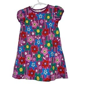 Hanna Andersson girls purple floral dress sz 110 US 5